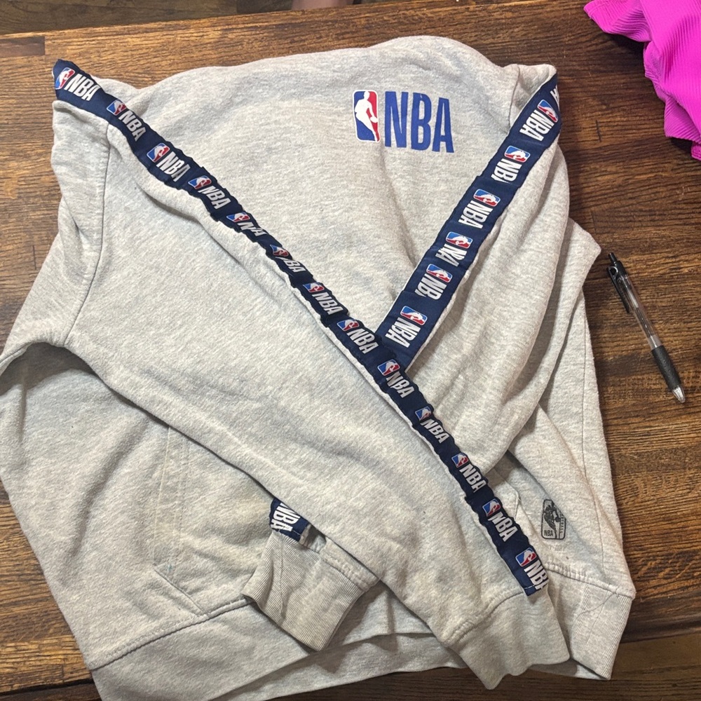 NBA Kids Light Gray Joggers with Logo Trim
